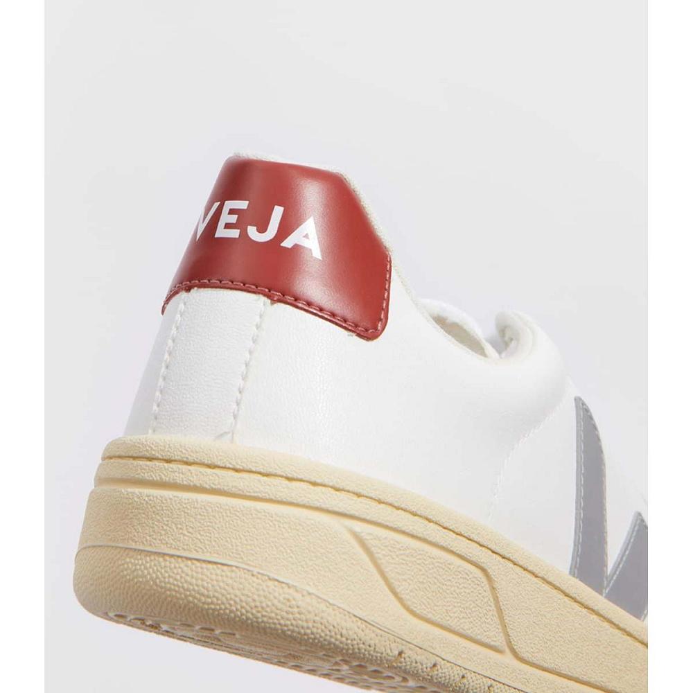 Veja URCA CWL OXFORD-GREY Women's Sneakers White/Red | NZ 632TCE